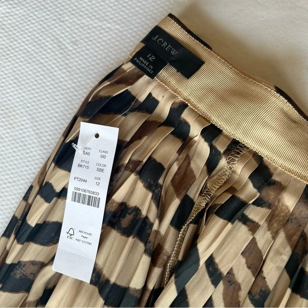 J. Crew Silky Animal Print Mini Skirt in Size 12
